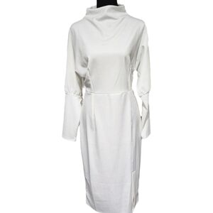 FHQ Fashion Midi Long Sleeve White Dress Size Medium